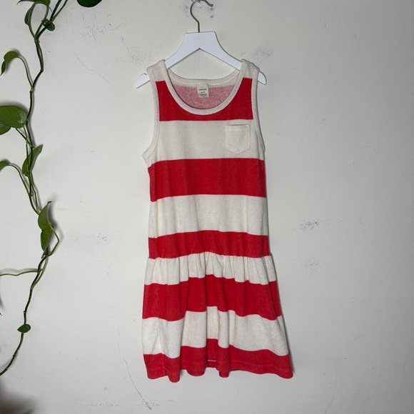 CrewCuts Kids Red and White Striped French Terry Cloth Swim Cover - {10} - Picture 1 of 4